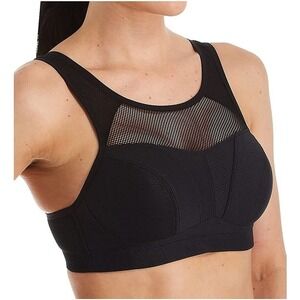 NWOT Parfait 38D BREEZE WIRE FREE SPORTS BRA Black 90039